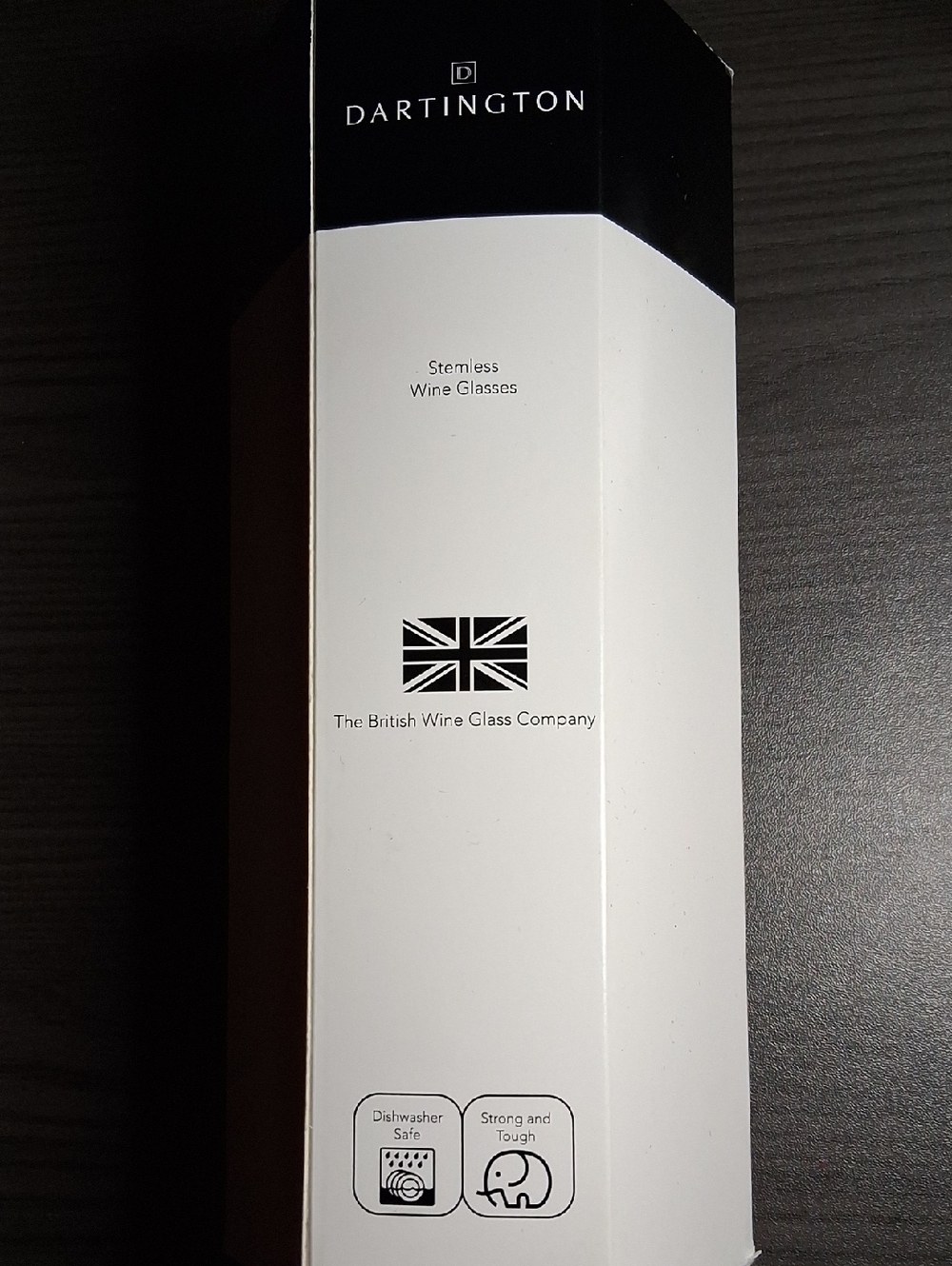 Dartington Stemless Wine Glasses - Black & White Packaging